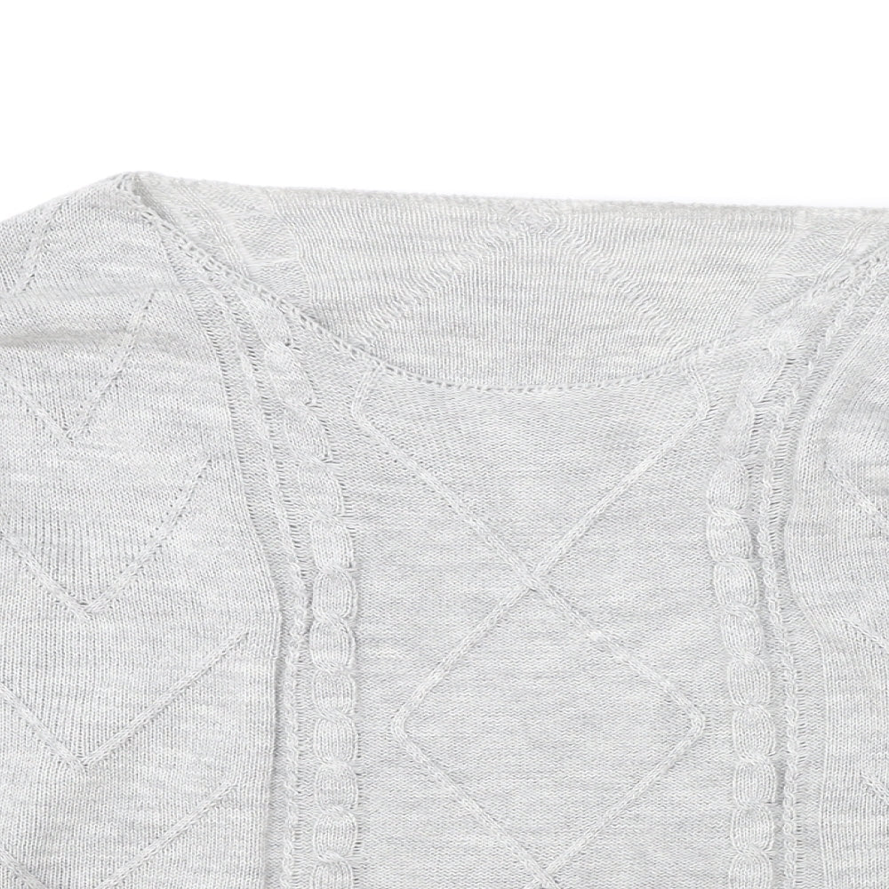 SheIn Womens Grey Scoop Neck Acrylic Pullover Jumper Size XL