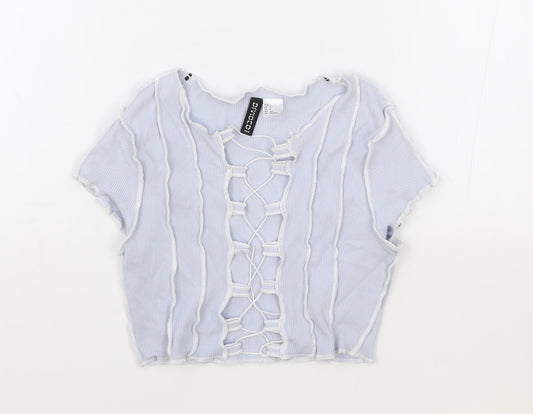 Womens UK Size S H&M Blue Cropped T-Shirt