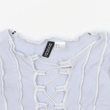 Womens UK Size S H&M Blue Cropped T-Shirt