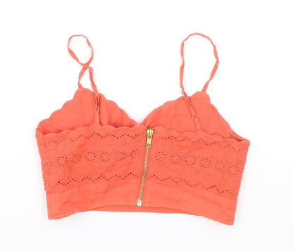 Womens UK Size 6 Topshop Pink Cropped Tank