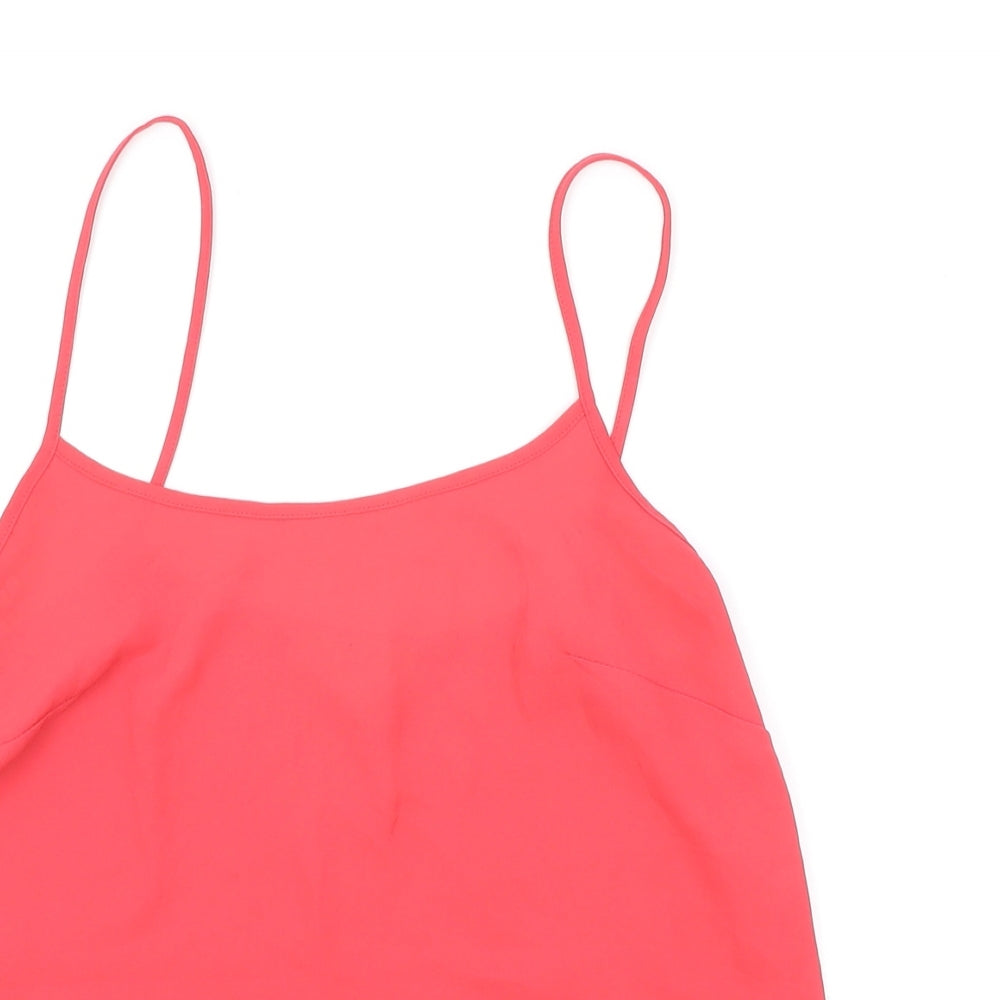 Womens UK Size 8 Papaya Pink Basic Tank