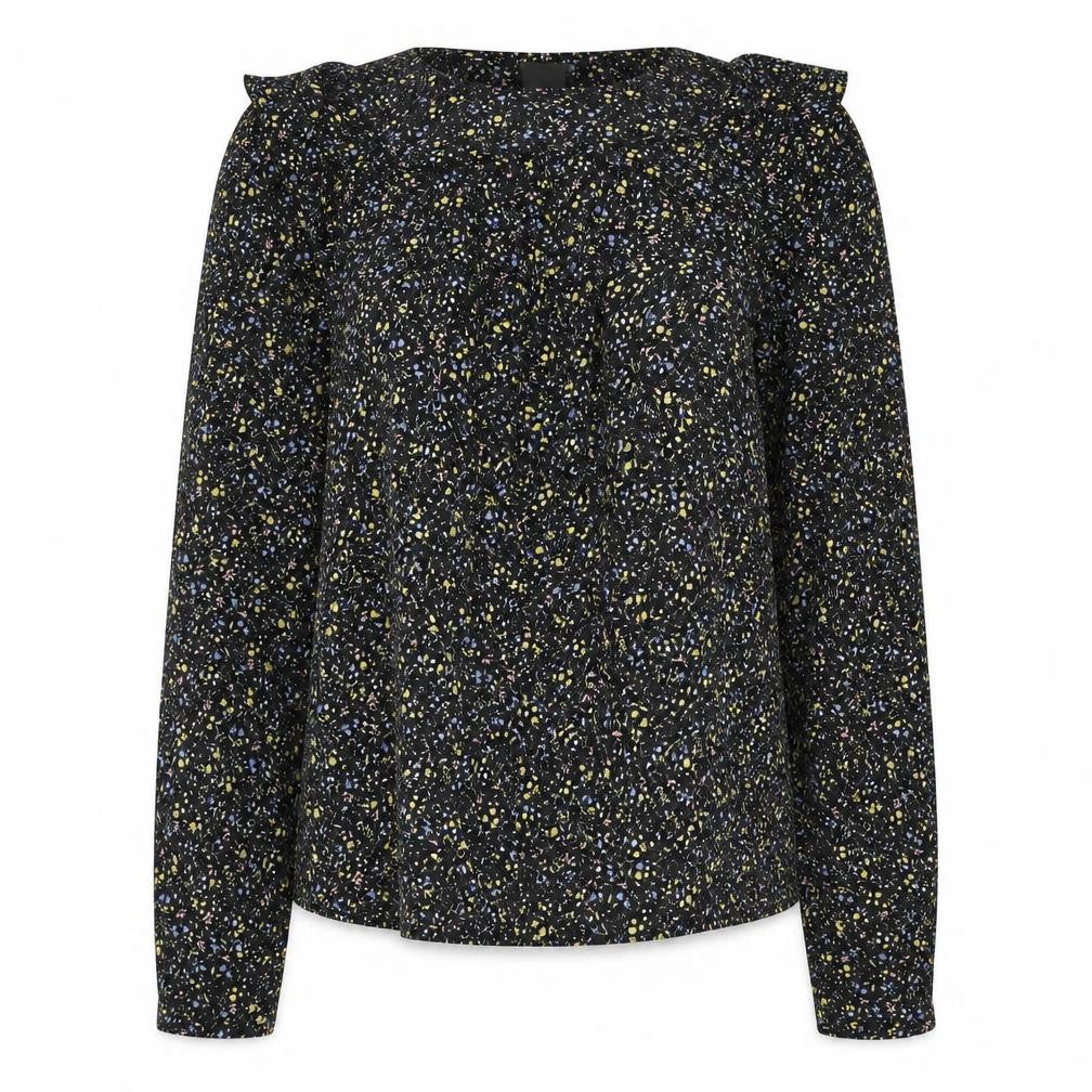 Womens UK Size S ICHI Black Basic Blouse