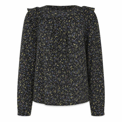 Womens UK Size S ICHI Black Basic Blouse