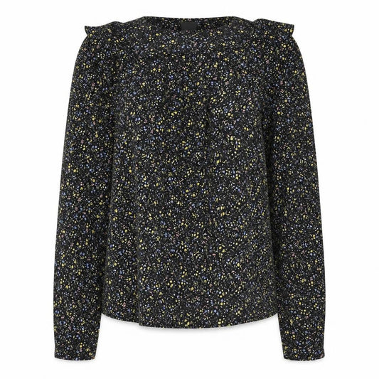 Womens UK Size S ICHI Black Basic Blouse