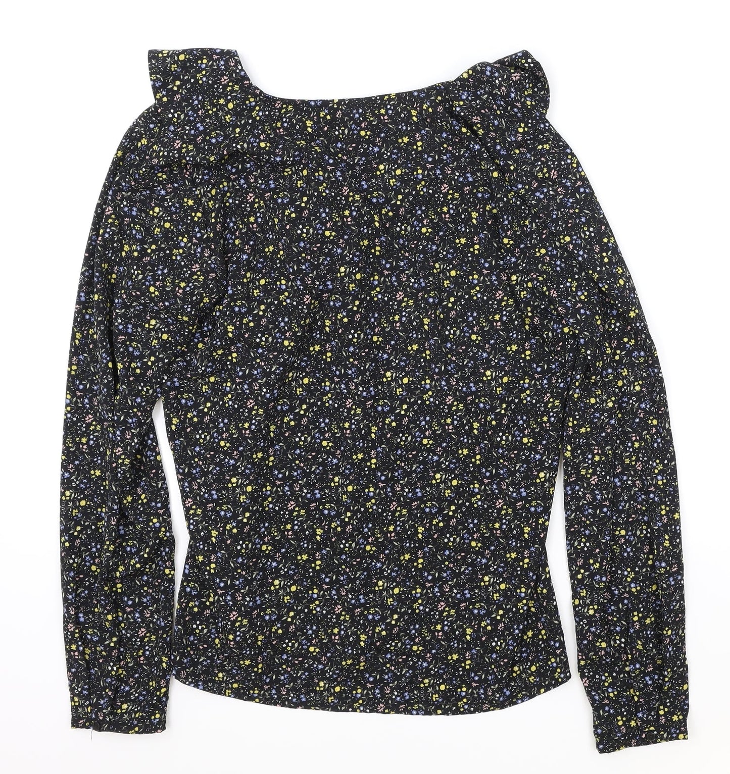 Womens UK Size S ICHI Black Basic Blouse