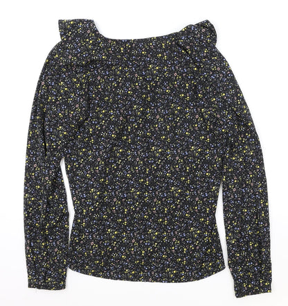 Womens UK Size S ICHI Black Basic Blouse