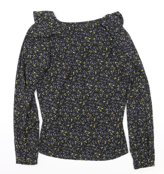 Womens UK Size S ICHI Black Basic Blouse