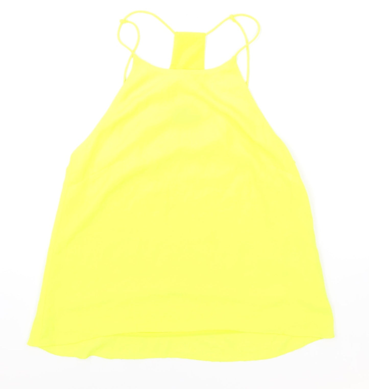 Womens UK Size 8 H&M Yellow Basic Tank