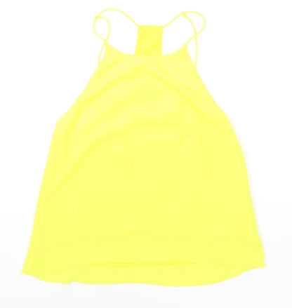 Womens UK Size 8 H&M Yellow Basic Tank