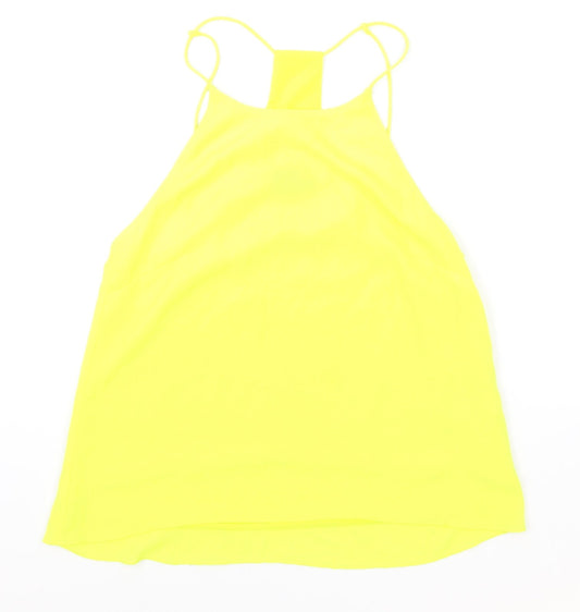 Womens UK Size 8 H&M Yellow Basic Tank