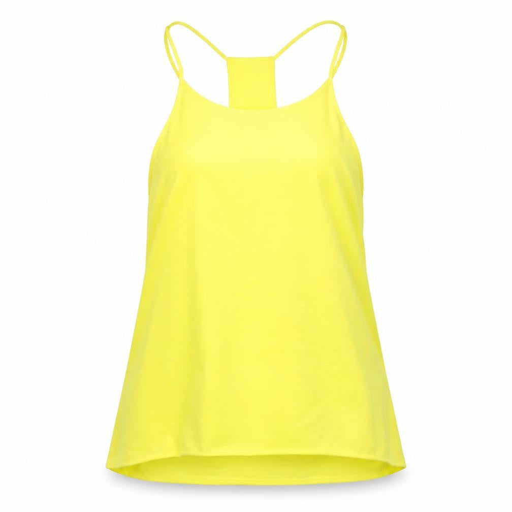 Womens UK Size 8 H&M Yellow Basic Tank