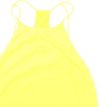 Womens UK Size 8 H&M Yellow Basic Tank