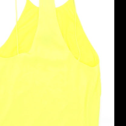 Womens UK Size 8 H&M Yellow Basic Tank