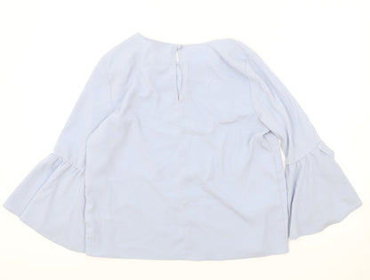 Womens UK Size 12 Topshop Blue Basic Blouse