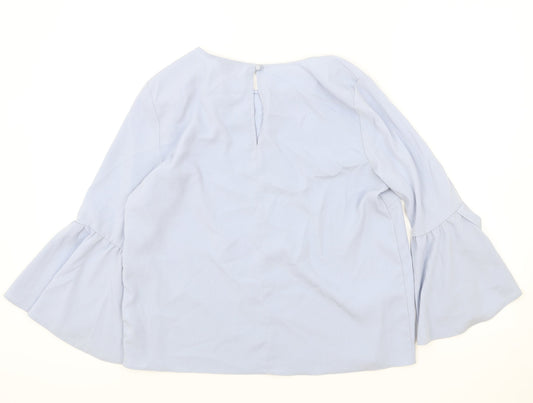 Womens UK Size 12 Topshop Blue Basic Blouse