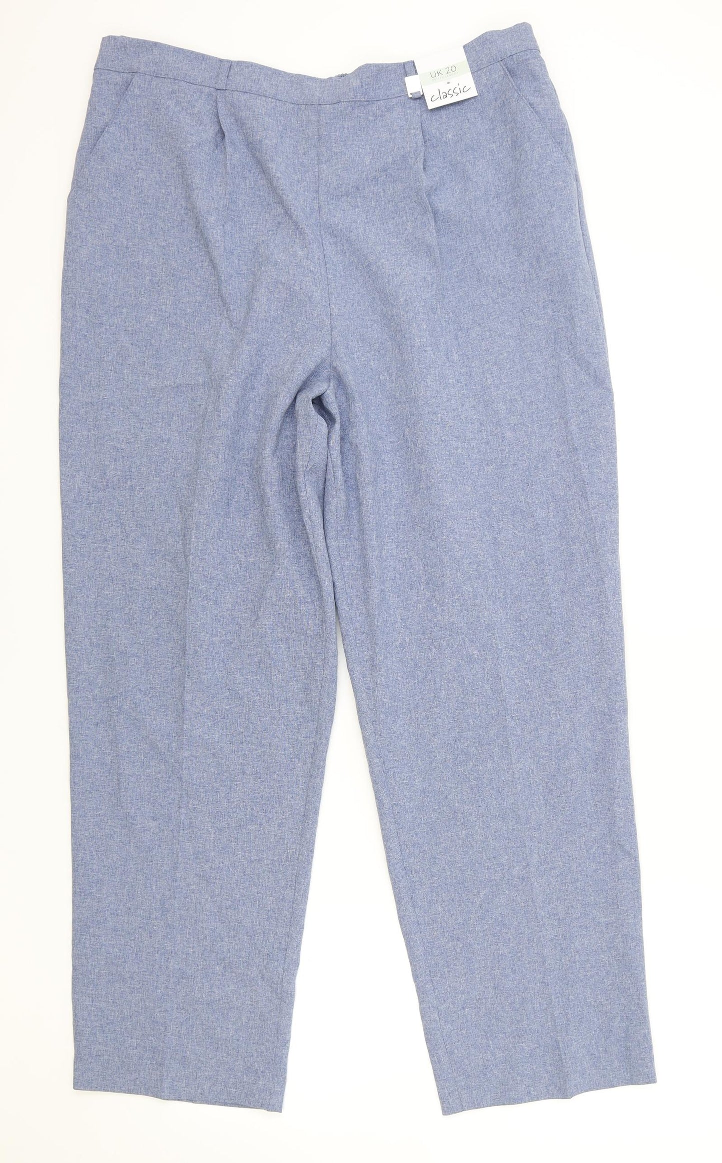 Womens UK Size 20 Classic Regular Fit  Blue Trousers