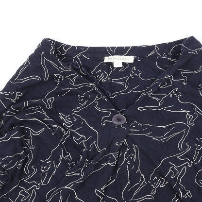 Womens UK Size S Monsoon Blue Basic Blouse