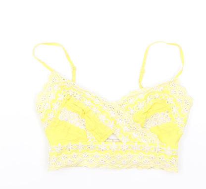Womens UK Size 6 Topshop Yellow Cropped Tank
