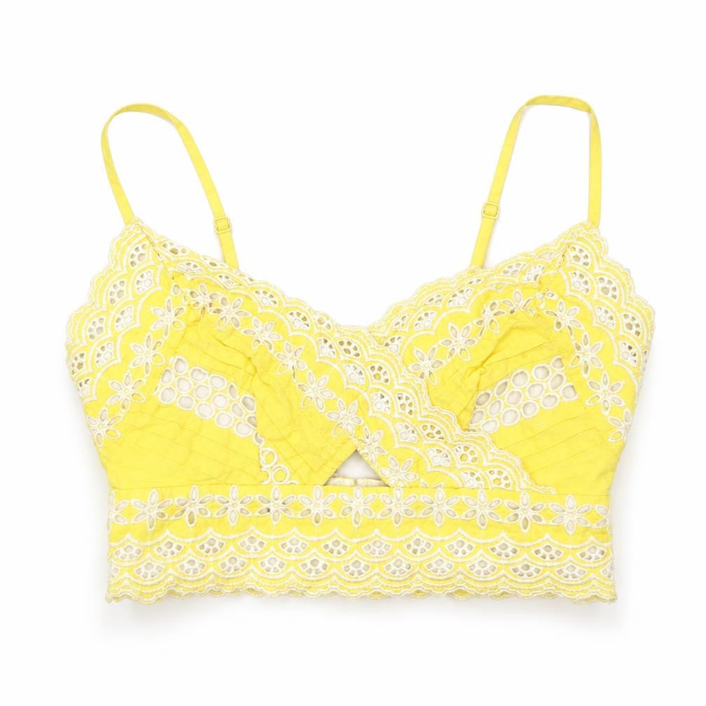 Womens UK Size 6 Topshop Yellow Cropped Tank
