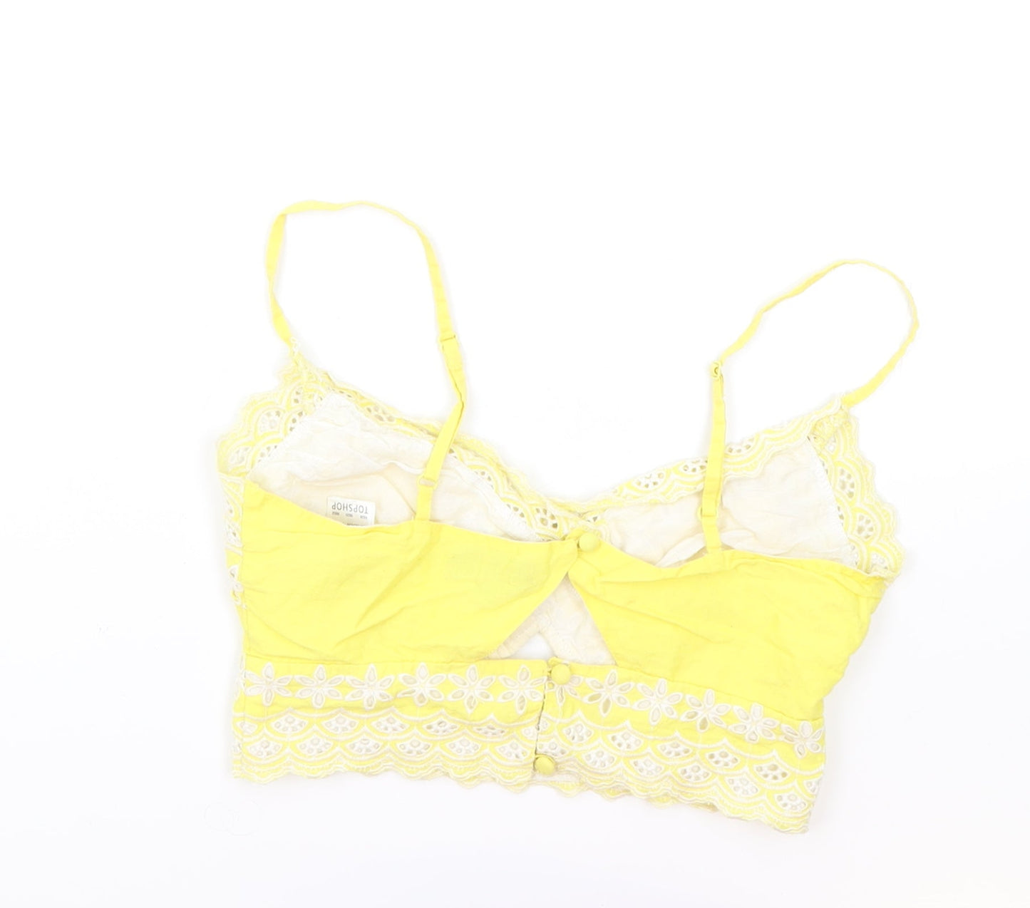 Womens UK Size 6 Topshop Yellow Cropped Tank