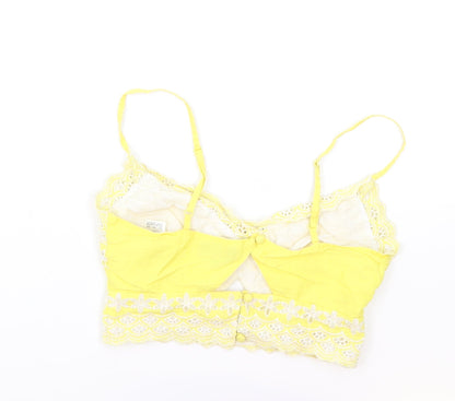 Womens UK Size 6 Topshop Yellow Cropped Tank