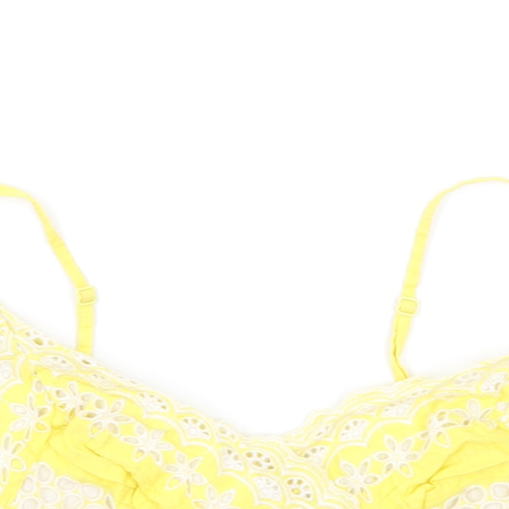 Womens UK Size 6 Topshop Yellow Cropped Tank