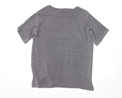 Womens UK Size M Citrus Brown Basic T-Shirt