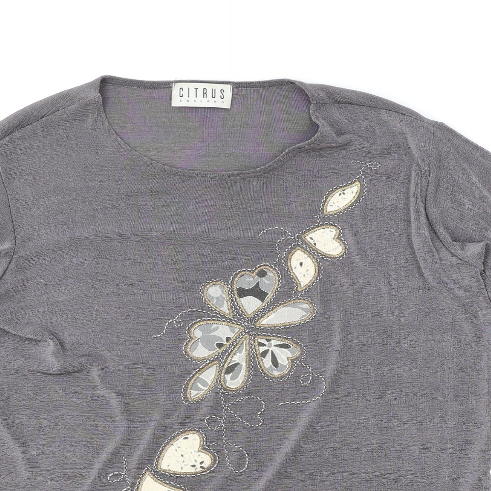 Womens UK Size M Citrus Brown Basic T-Shirt