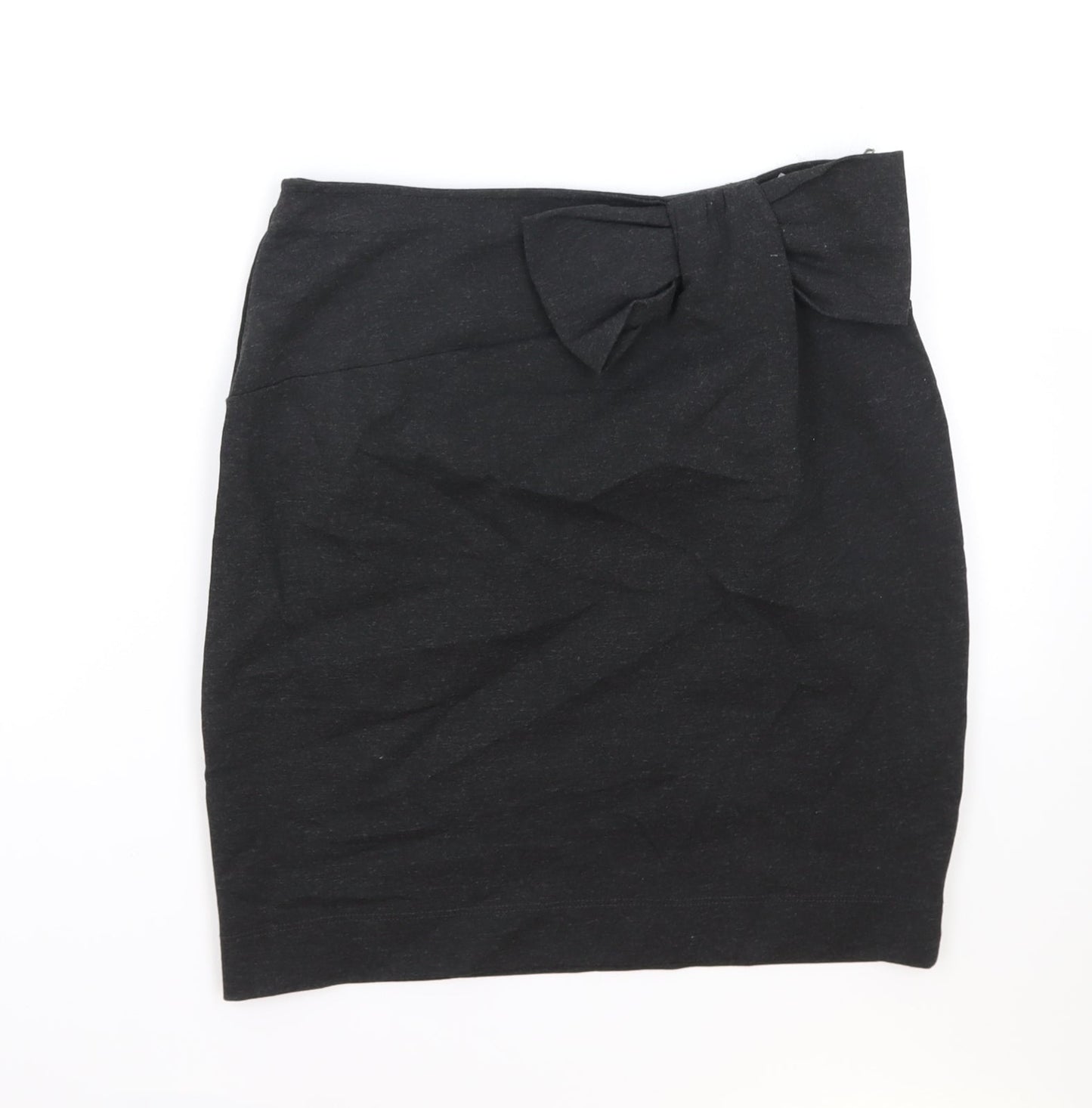 French Connection Womens Grey Viscose Straight & Pencil Skirt Size 10 Zip