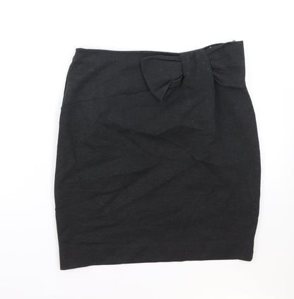 French Connection Womens Grey Viscose Straight & Pencil Skirt Size 10 Zip