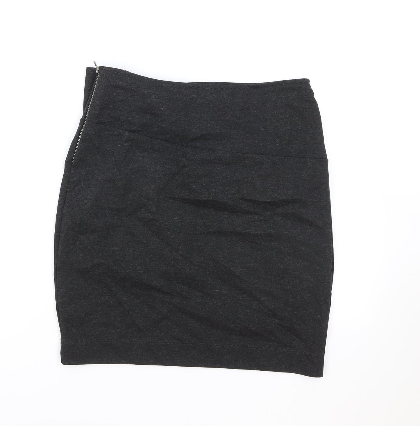 French Connection Womens Grey Viscose Straight & Pencil Skirt Size 10 Zip