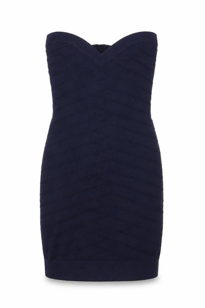 French Connection Womens Blue Viscose Bodycon Size 10 Sweetheart Zip