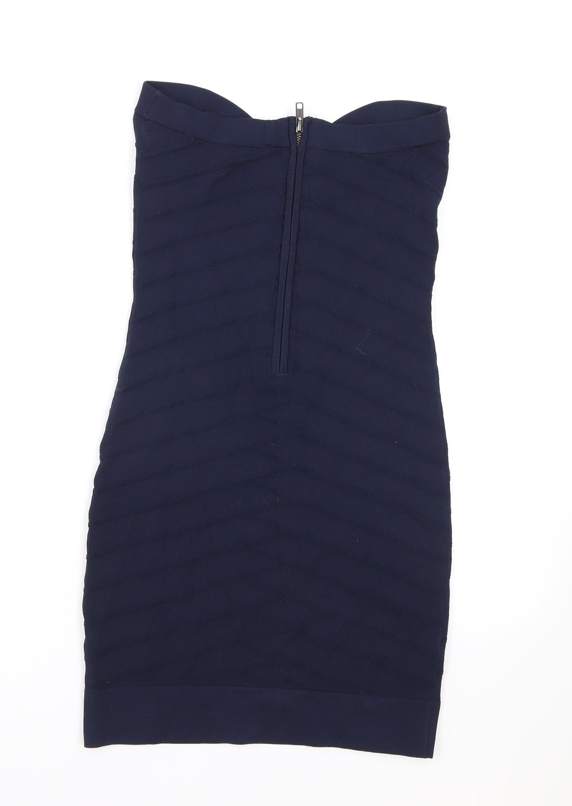 French Connection Womens Blue Viscose Bodycon Size 10 Sweetheart Zip