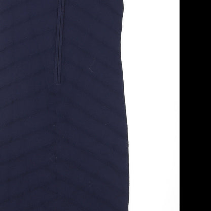 French Connection Womens Blue Viscose Bodycon Size 10 Sweetheart Zip