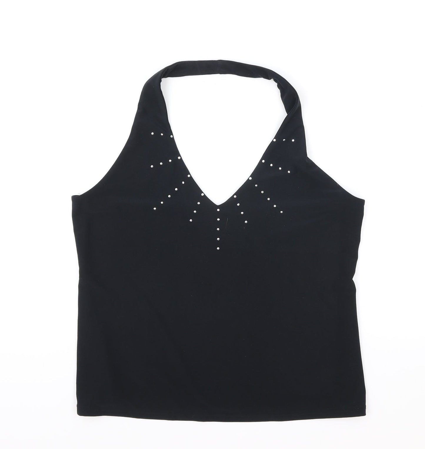 Womens UK Size L Debenhams Black Basic Tank