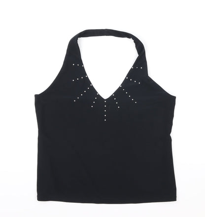 Womens UK Size L Debenhams Black Basic Tank