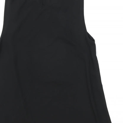 Matalan Womens Black Polyester Basic Blouse Size 8 Boat Neck - Lace Detail