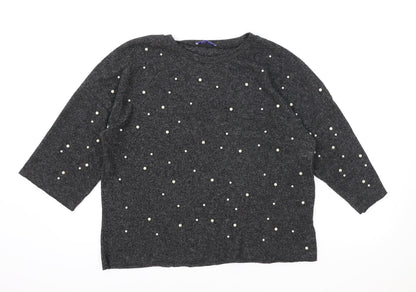 Womens UK Size M Zara Grey Pullover Jumper