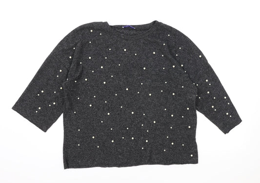 Womens UK Size M Zara Grey Pullover Jumper