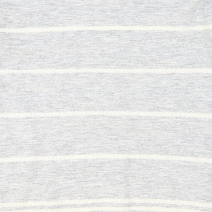 Papaya Womens Grey Round Neck Striped Acrylic Pullover Jumper Size L