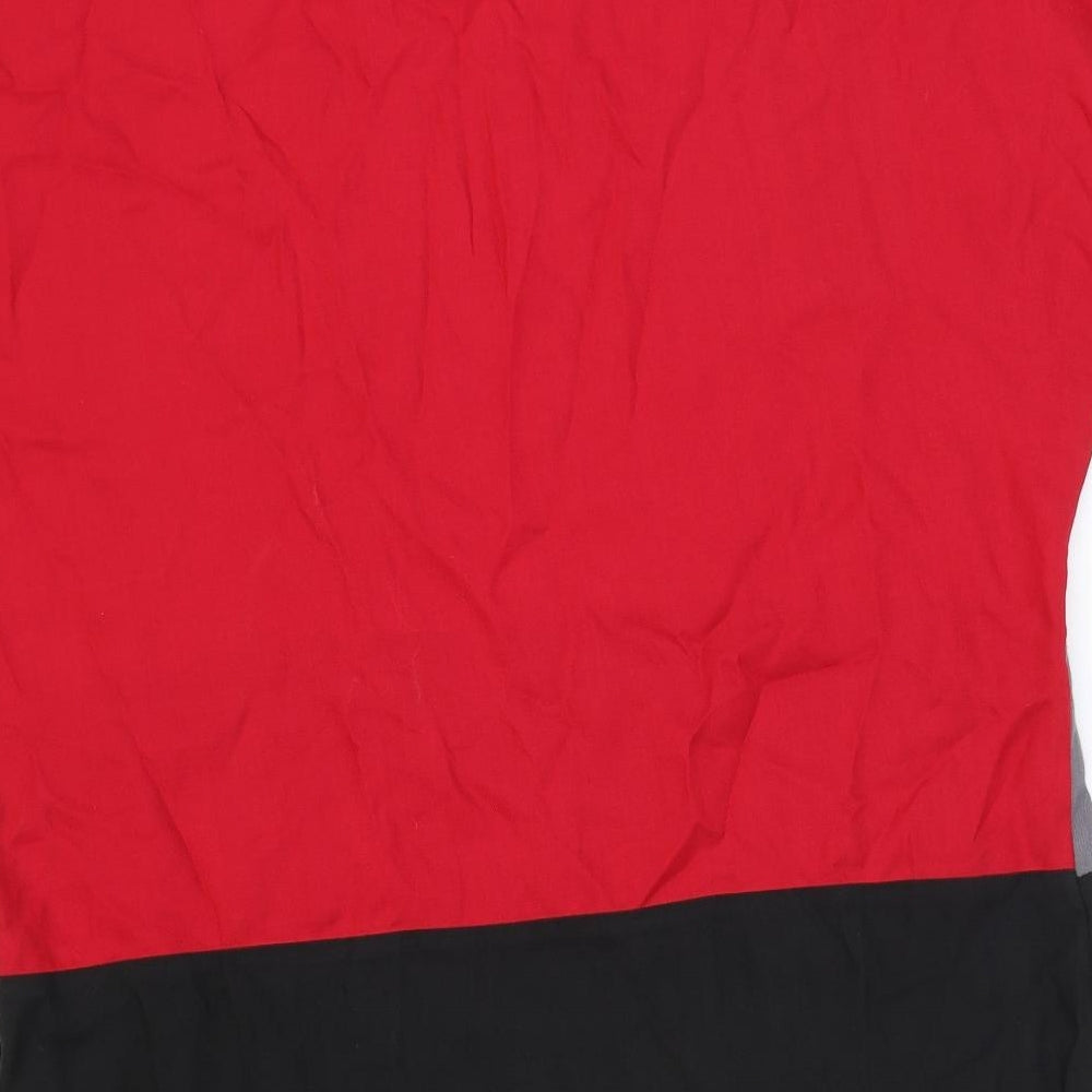 Pourquoi Womens Red Striped Viscose Basic T-Shirt Size XL Round Neck