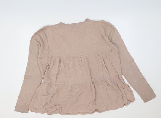 Womens UK Size 14 Marks and Spencer Pink Basic T-Shirt