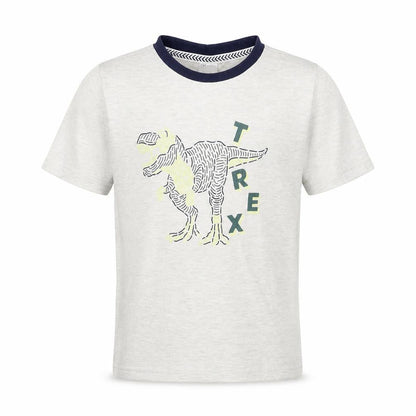 Sovereign Code Boys Grey Cotton Pullover T-Shirt Size 7 Years Round Neck Pullover - T Rex