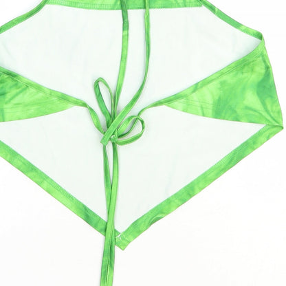 SheIn Womens Green Geometric Polyester Basic Blouse Size 8 Halter