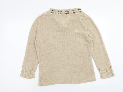 Womens UK Size M Klass Brown Pullover Jumper