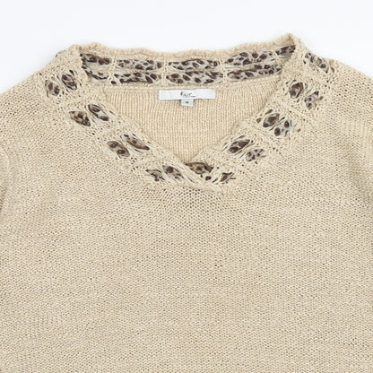 Womens UK Size M Klass Brown Pullover Jumper