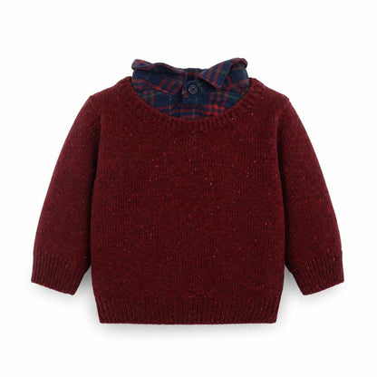 NEXT Boys Red Acrylic Pullover Jumper Size 3-6 Months Button