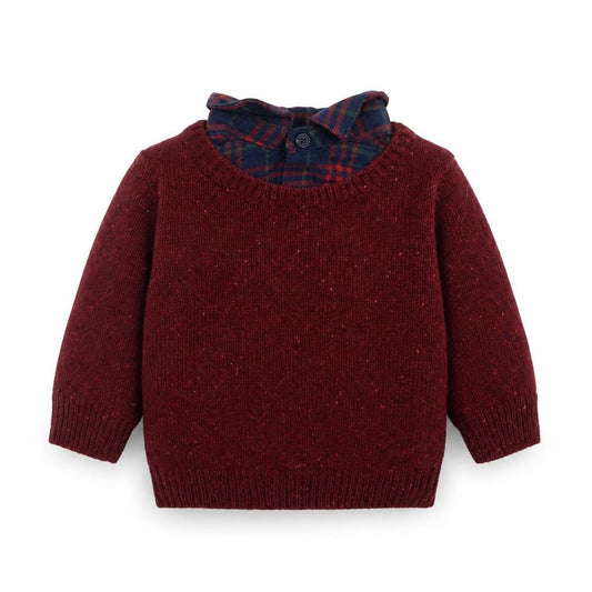 NEXT Boys Red Acrylic Pullover Jumper Size 3-6 Months Button