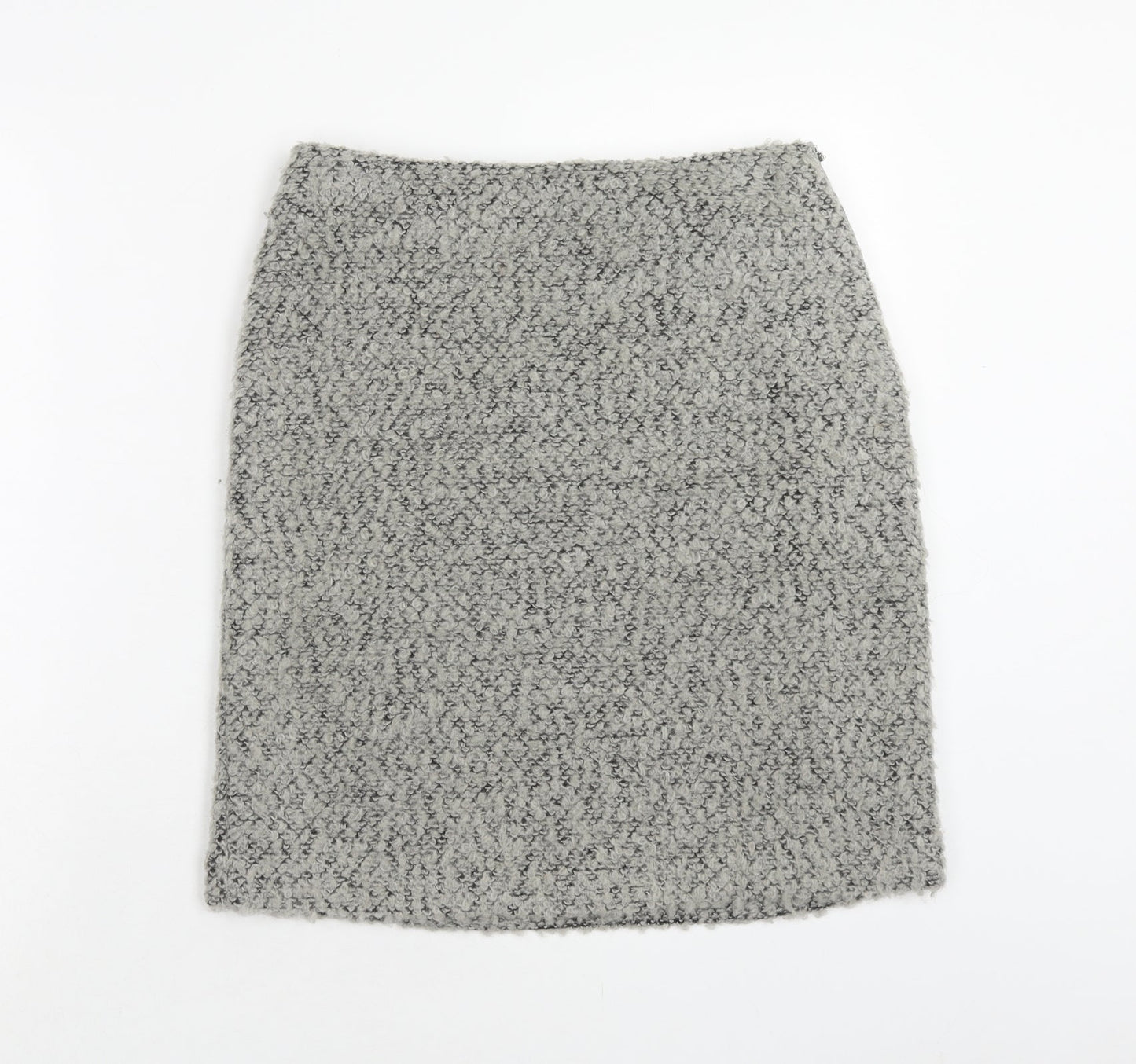 Marks and Spencer Womens Grey Polyester Straight & Pencil Skirt Size 8 Zip