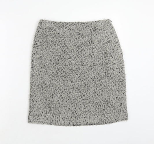 Marks and Spencer Womens Grey Polyester Straight & Pencil Skirt Size 8 Zip